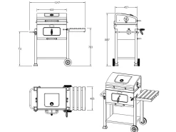 Boretti Carbone Holzkohlegrill 114x67x109 cm
