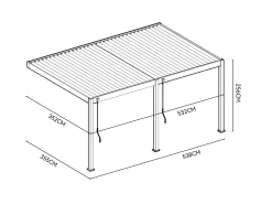Cedrino Wandpergola 530x360x255 cm
