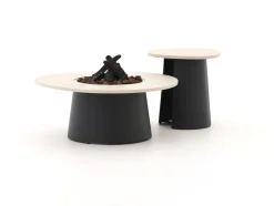 Cosidune Lounge Feuertisch-Set ø 100 cm (h: 40 cm)/ø 55 cm (h: 55 cm)
