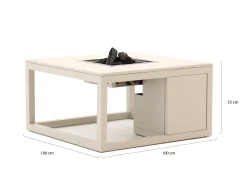 Cosiraw Lounge Feuertisch 100x100x55 cm
