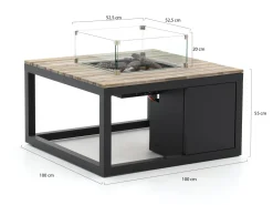 Cosiraw Lounge Feuertisch 100x100x55 cm
