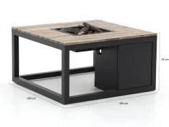 Cosiraw Lounge Feuertisch 100x100x55 cm