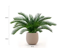 Designplants/Luca Lifestyle Cycas Palme Kunstpflanze (h:60 cm) mit Terreno Tall Balloon Blumentopf