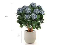 Designplants/Luca Lifestyle Hortensie Kunstpflanze (h:80 cm) mit Grigio Balloon Blumentopf