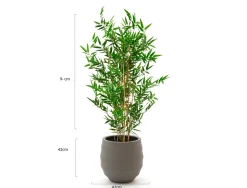 Designplants/Luca Lifestyle Japanischer Bambus Kunstpflanze (h:90 cm) mit Bordo Balloon Blumentopf
