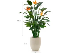 Designplants/Luca Lifestyle Strelitzia Kunstpflanze (h:145 cm) mit Grigio Tall Balloon Blumentopf