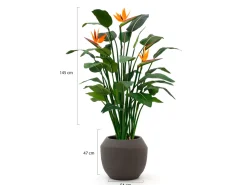 Designplants/Luca Lifestyle Strelitzia Kunstpflanze (h:145 cm) mit Ruvido Combi Blumentopf