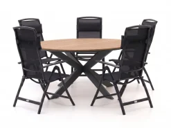 Forza Capri/Fidenza ø 149 cm Gartenmöbel-Set 6-teilig verstellbar