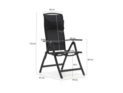 Forza Capri/Fidenza 160 cm Gartenmöbel-Set 5-teilig verstellbar