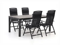 Forza Capri/Fidenza 160 cm Gartenmöbel-Set 5-teilig verstellbar