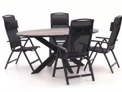 Forza Capri/Fidenza oval 180 cm Gartenmöbel-Set 5-teilig verstellbar