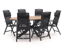 Forza Capri/Fidenza oval 220 cm Gartenmöbel-Set 7-teilig verstellbar