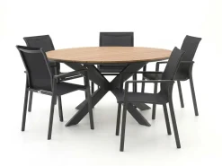 Forza Centallo/Fidenza ø 149 cm Gartenmöbel-Set 6-teilig stapelbar