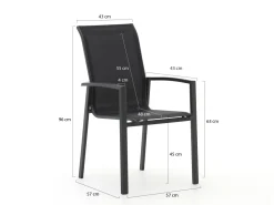 Forza Centallo/Fidenza ø 149 cm Gartenmöbel-Set 6-teilig stapelbar