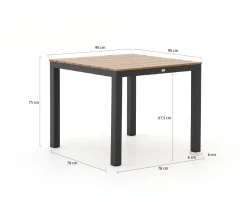 Forza Centallo/Fidenza 90 cm Gartenmöbel-Set 3-teilig stapelbar