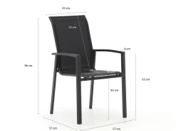 Forza Centallo/Fidenza 160 cm Gartenmöbel-Set 5-teilig stapelbar