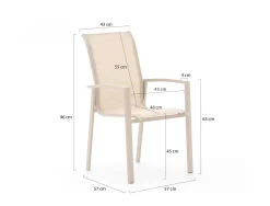 Forza Centallo/Sestino 160 cm Gartenmöbel-Set 5-teilig stapelbar