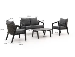 Forza Iseo Sessel-Sofa Lounge-Set 4-teilig