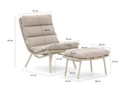 Forza Marradi Gartensessel mit Gartenhocker