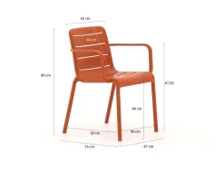 Forza Narni/Fidenza 160 cm Gartenmöbel-Set 5-teilig stapelbar