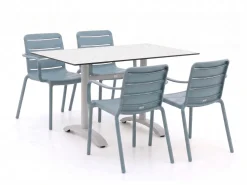 Forza Narni/Lisio 120 cm Gartenmöbel-Set 5-teilig stapelbar