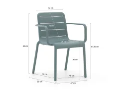 Forza Narni/Lisio 120 cm Gartenmöbel-Set 5-teilig stapelbar