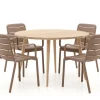 Forza Narni/ROUGH-K ø 115 cm Gartenmöbel-Set 5-teilig stapelbar