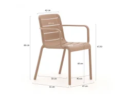 Forza Narni/ROUGH-K ø 115 cm Gartenmöbel-Set 5-teilig stapelbar