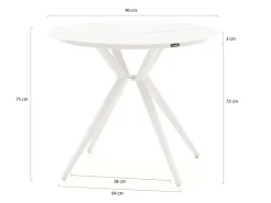 Forza Narni/Sora ø 90 cm Gartenmöbel-Set 5-teilig stapelbar