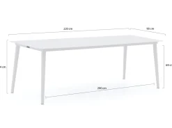 Forza Narni/Sora 220 cm Gartenmöbel-Set 7-teilig stapelbar