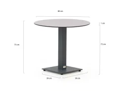 Forza Orta Gartentisch ø 80 cm (h: 73 cm)