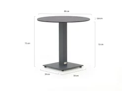 Forza Orta Gartentisch ø 80 cm (h: 73 cm)