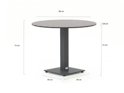 Forza Orta Gartentisch ø 80 cm (h: 73 cm)