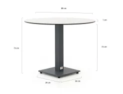 Forza Orta Gartentisch ø 80 cm (h: 73 cm)