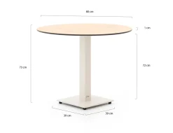 Forza Orta Gartentisch ø 80 cm (h: 73 cm)