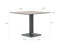 Forza Orta Gartentisch 80x80x73 cm