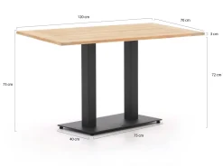 Forza Orta Gartentisch 120x70x75 cm