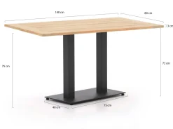 Forza Orta Gartentisch 140x80x75 cm