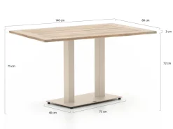 Forza Orta Gartentisch 140x80x75 cm