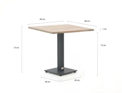Forza Orta Gartentisch 80x80x75 cm
