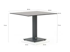 Forza Orta Gartentisch 80x80x73 cm