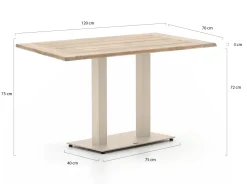 Forza Orta Gartentisch 120x70x75 cm