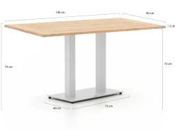 Forza Orta Gartentisch 140x80x75 cm