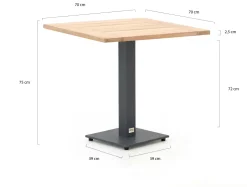 Forza Orta Gartentisch 80x80x75 cm