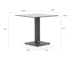 Forza Orta Gartentisch 80x80x73 cm