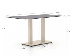 Forza Orta Gartentisch 140x80x73 cm