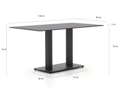 Forza Orta Gartentisch 140x80x73 cm