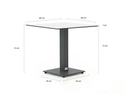 Forza Orta Gartentisch 80x80x73 cm