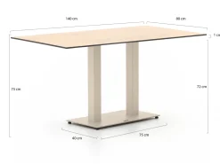 Forza Orta Gartentisch 140x80x73 cm