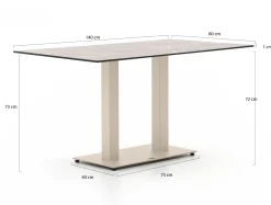 Forza Orta Gartentisch 140x80x73 cm